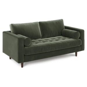 Olive Green Velvet Lounge Sofa