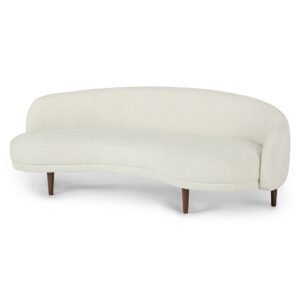 Curved Cream Accent Sofa